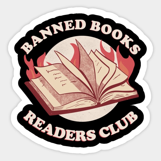Banned Books Readers Club Librarian Reading Bookworm Sticker by secondskin